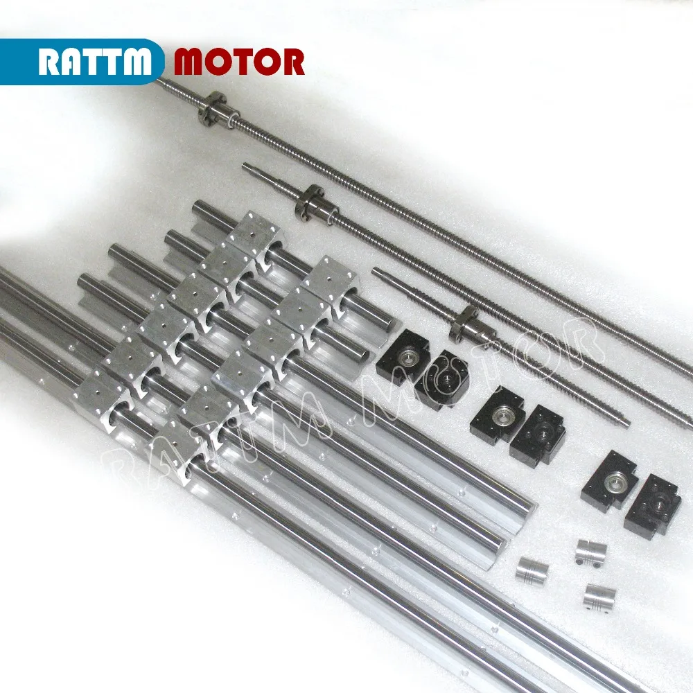 6 шт. линейных SBR16 L 350/800/1000 мм & 3 набор шариковых винтов SFU RM1605 с гайкой BK/B12 муфта|sfu| |