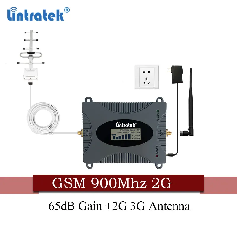 Усилитель сигнала Lintratek 2G GSM 900 МГц сотовый ретранслятор 65 дБ усилитель сотового