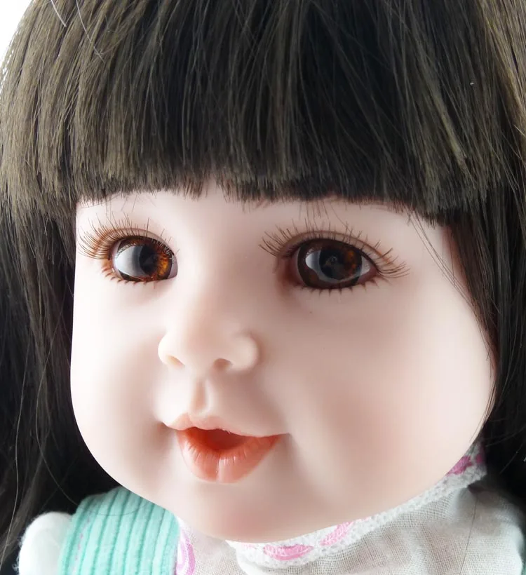 

22inch Play Doll Silicone Reborn Baby Doll Adorable Long Hair Girls Toys Christmas Gift Reborn Toddler Princess Baby Doll