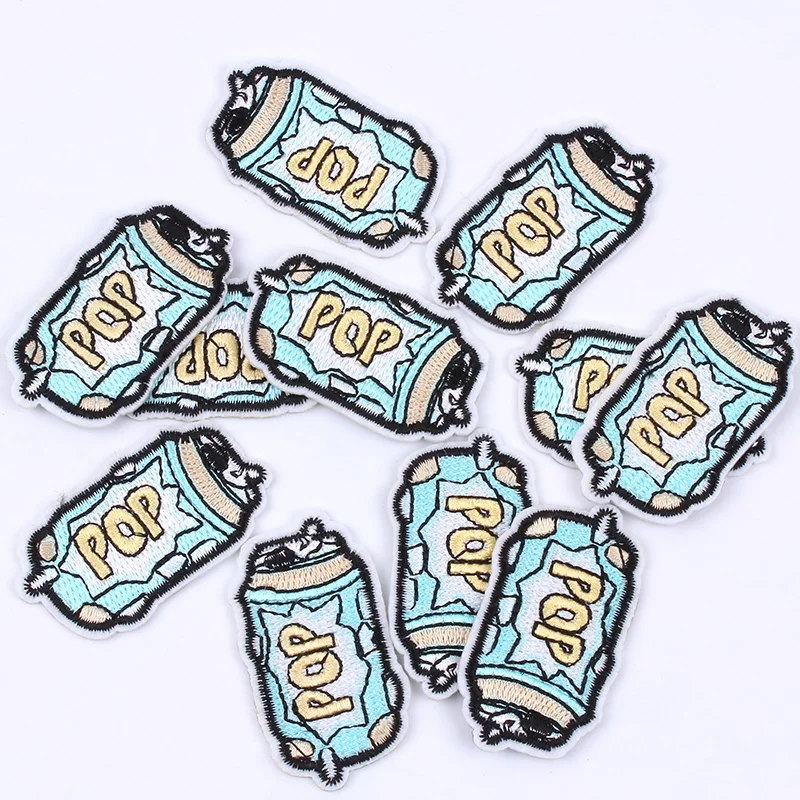 5 шт./лот Мультяшные наклейки с напитками вышитые для утюга на одежде Сделай Сам