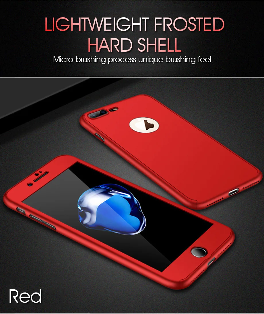 360 полный защитный чехол для телефона с закаленным стеклом для iPhone XR Xs Max X, чехол для iPhone 8 7 Plus 6 6s Plus, чехол 5 5S SE