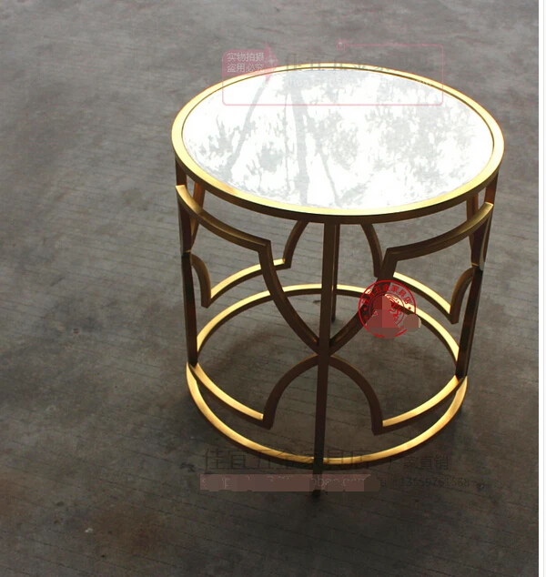 Маленький чайный столик из нержавеющей стали с позолотой|small tea table|stainless steel