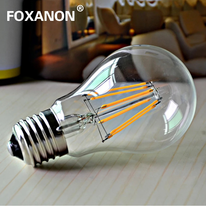 Светодиодный Диммируемый Светильник Foxanon E27 2 Вт 4 6 8 110 В/220 В лампа накаливания в