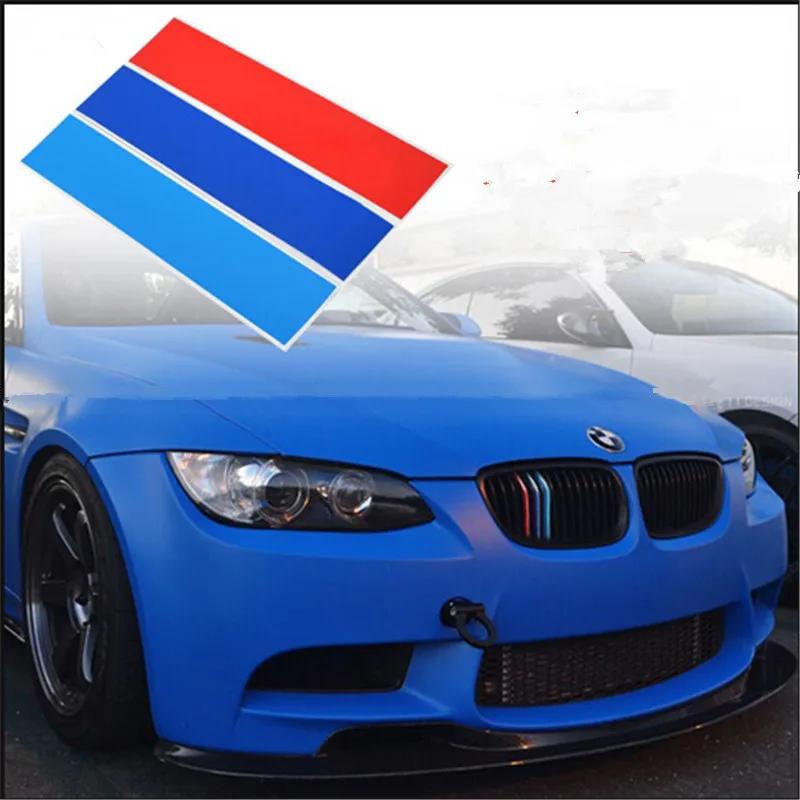 Наклейки в полоску переднего гриля наклейки M power sport для BMW M3 M5 M6 E46 E39 E60 E90 Стайлинг