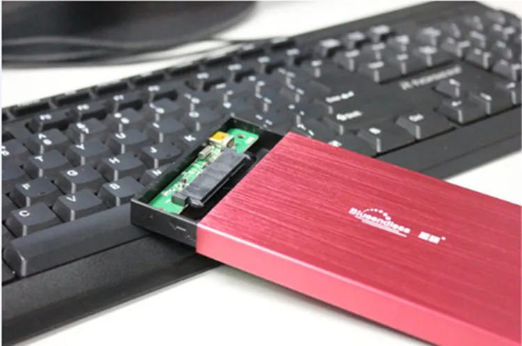 hard disk box 2.5'' laptop SATA serial port hard disk caddy ultrathin metal aluminum HDD case Enclosure1pcs/lot BlueendlessU25YA