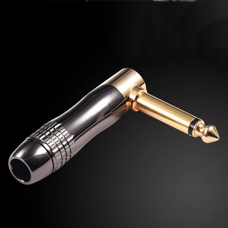 

Штекер 6,35 мм, 1/4 дюйма, с позолоченным углом 90 градусов