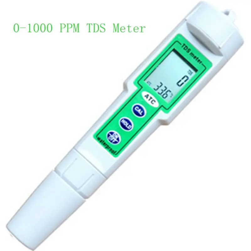 Водонепроницаемый цифровой ЖК измеритель температуры 0 1000 ppm TDS гидропонная вода