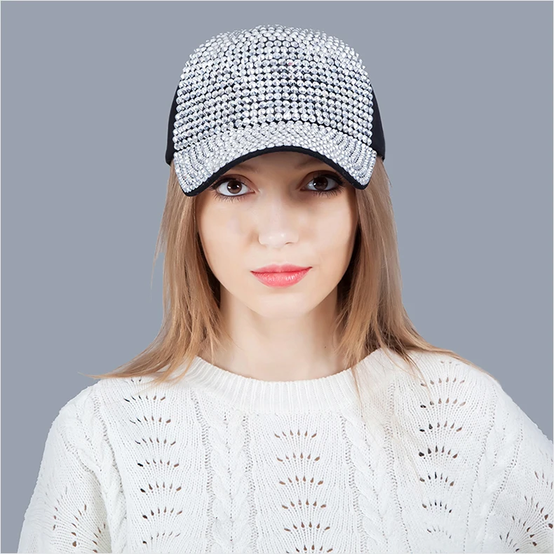 Бейсбол Кепки с Стразы Bling Роскошные женские Кепки летние Повседневное сетка солнцезащитный козырек шапка регулируемый в стиле «хип-хоп» для Casquette Femme
