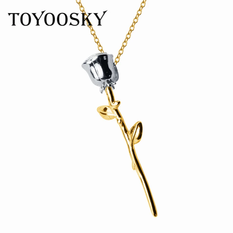 Женское ожерелье с подвеской в виде Розы TOYOOSKY серебро 925 пробы вечный цветок