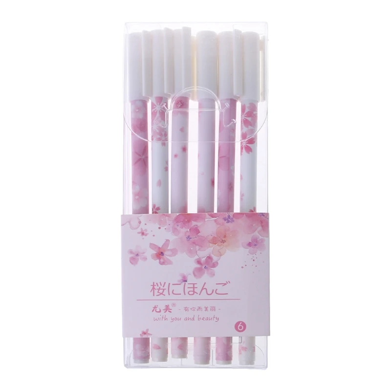 6 шт./пакет зеленых растений Sakura гелевая ручка, милые школьные канцелярские принадлежности канцелярский подарок