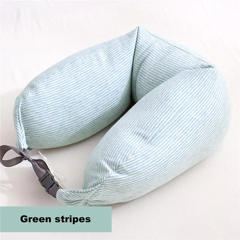 Cotton Fabric Travel Pillow Neck Pillows Sleeping Cushion U Shaped Cushions Invisible Zipper Head Massager Car Headrest Soft49 | Дом и сад