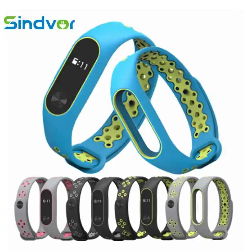 Двухцветный браслет Miband 2 pulseira mi band сменный силиконовый ремешок на запястье для