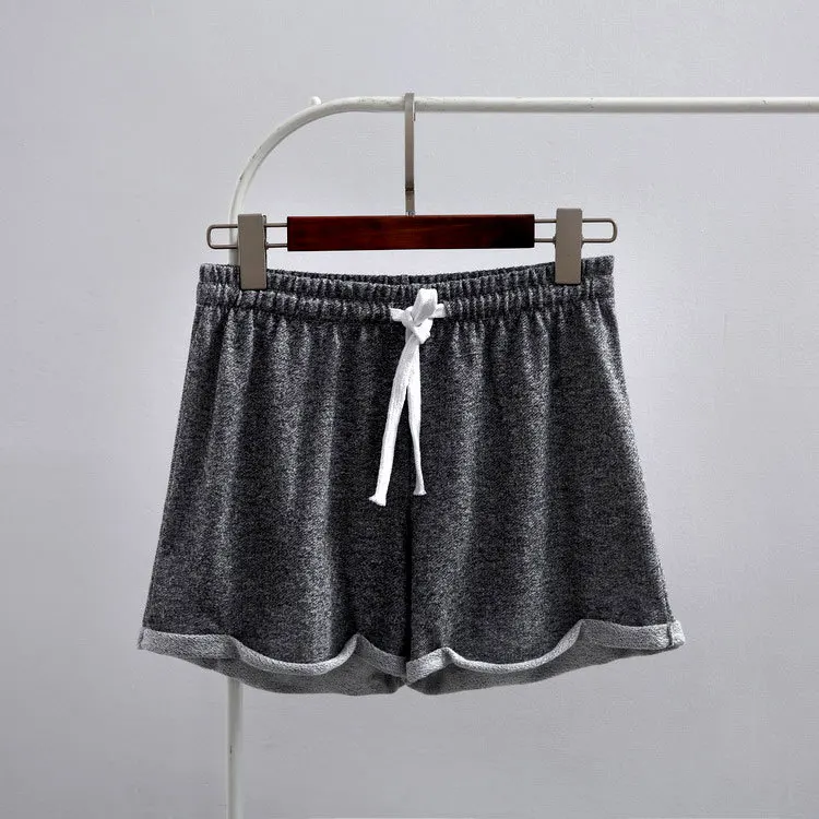 Dark gray Shorts Женские спортивные шорты, новинка, летние, европейский стиль, повседневные, для девушек, с манжетами, хлопок, сексуальные, для дома, короткие, эластичные, женские шорты для фитнеса - Цвет: Dark gray Shorts