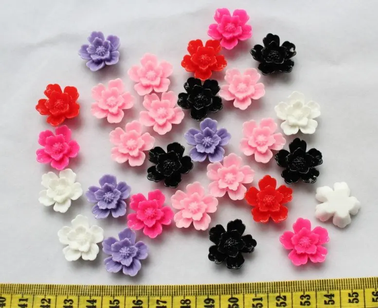 

200 pcs Cherry Blossom Sakura Flower Resin Cabochons 20mm Assorted colors