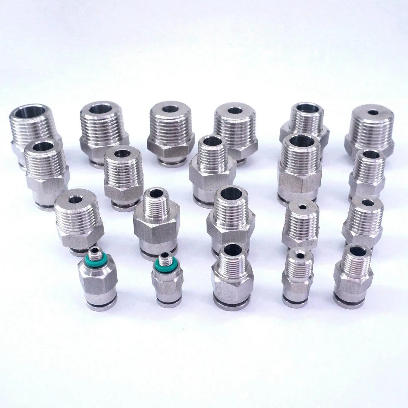 

304 Stainless Steel M5 M6 1/8" 1/4" 3/8" 1/2" BSP Tube BSP Male Thread Pneumatic Air Straight Fitting
