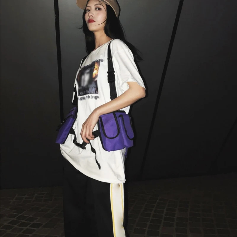 

Cool Function Chest Rig Bag Hip-Hop Waist Pack Unisex Streetwear Chest Bag Tactical Multfunction Pockets Vest Shouldur Bag