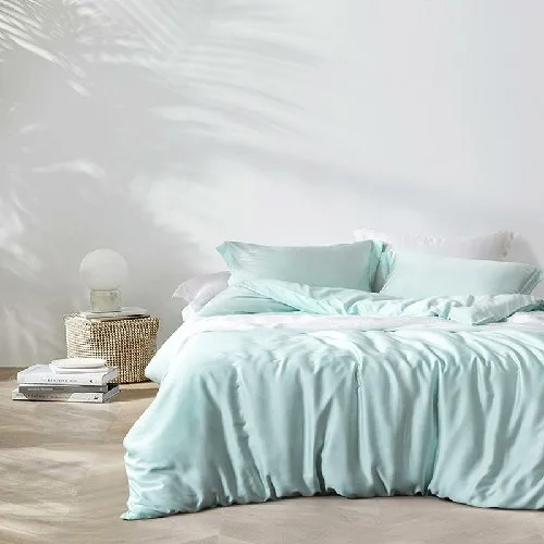 bedding set 9 Сплошной цвет лето мягкий Тенсел шелк простыня натяжная простыня king size queen Комплект постельного белья Синий пододеяльник мягкий набор parure de lit - Цвет: bedding set 9