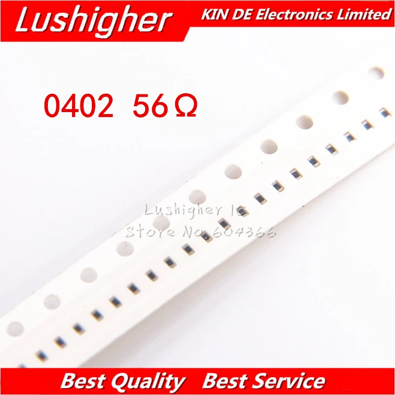 100 шт. 0402 SMD резистор 1% 56ohm 56 Ohm 56R 56R0