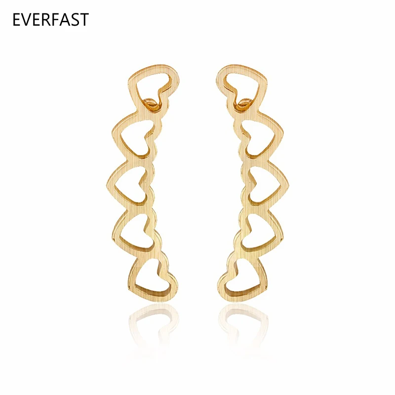 Женские серьги гвоздики в форме сердца Everfast 1 пара милые длинные геометрические