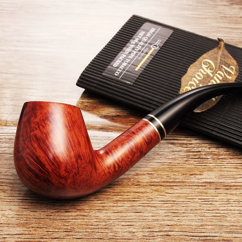 

2021 New High-grade ADOUS Classictype briarTobacco pipe Smoking pipes metal inlay AS508