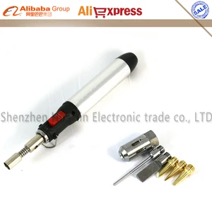 Бесплатная доставка 7 в 1, ручка для самостоятельной сборки, паяльник, Газовый паяльник, наконечник фонарь Использование бутановых газовых инструментов + наконечник для паяльника