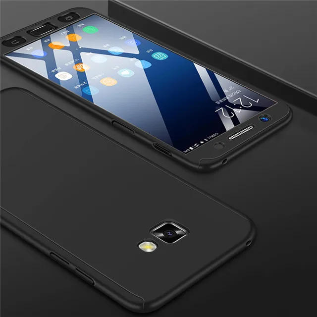 Черный Модные 360 противоударный полное покрытие для samsung Galaxy A3 A5 J1 J3 J5 J7 J2 Prime A7 A6 A8 J4 J6 плюс чехол для телефона - Цвет: Черный