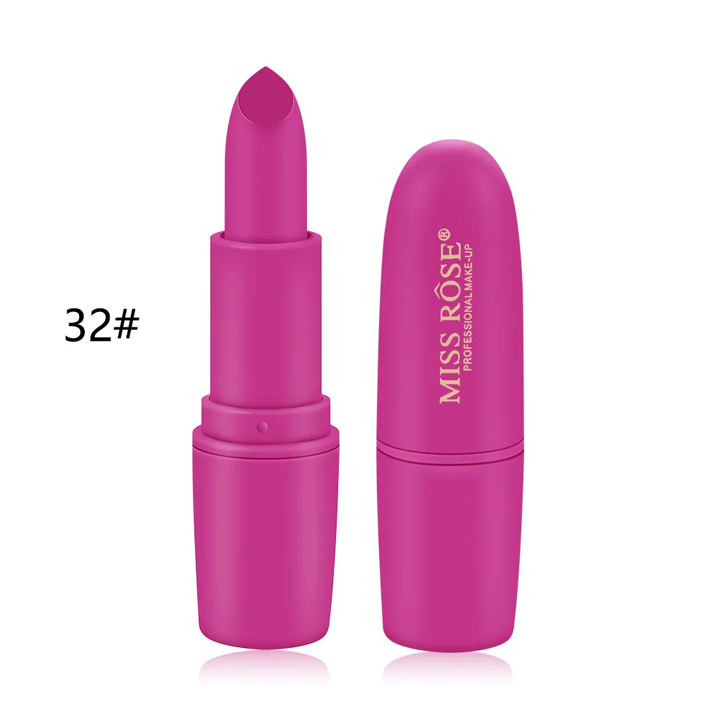 32 Mimosa 56 Kiss me stupid# MISS ROSE Brick Red Bullet матовая помада легко носить стойкая красная Фирменная помада, макияж, сексуальная помада - Цвет: 32 Mimosa
