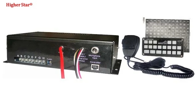 NMS400W высокой мощности 400 Вт полицейская сирена усилитель с PA система управления панелью, с функцией памяти, 7 выключателей света, 6 тонов