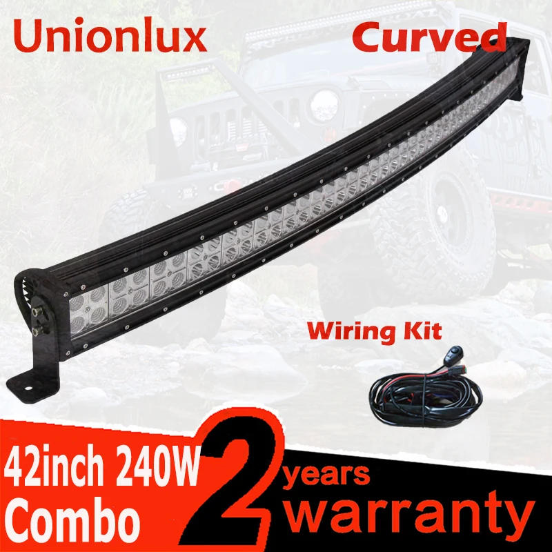 

offroad car led light combo waterproof IP67 offroad 4x4 high power curved 42 inch 240w led work light bar 12 volt