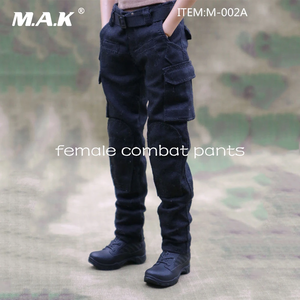 

1:6 Scale Female Fighting Pants Combat Pants Black Trousers for 12'' Girl Soldier Ation Figure Toy