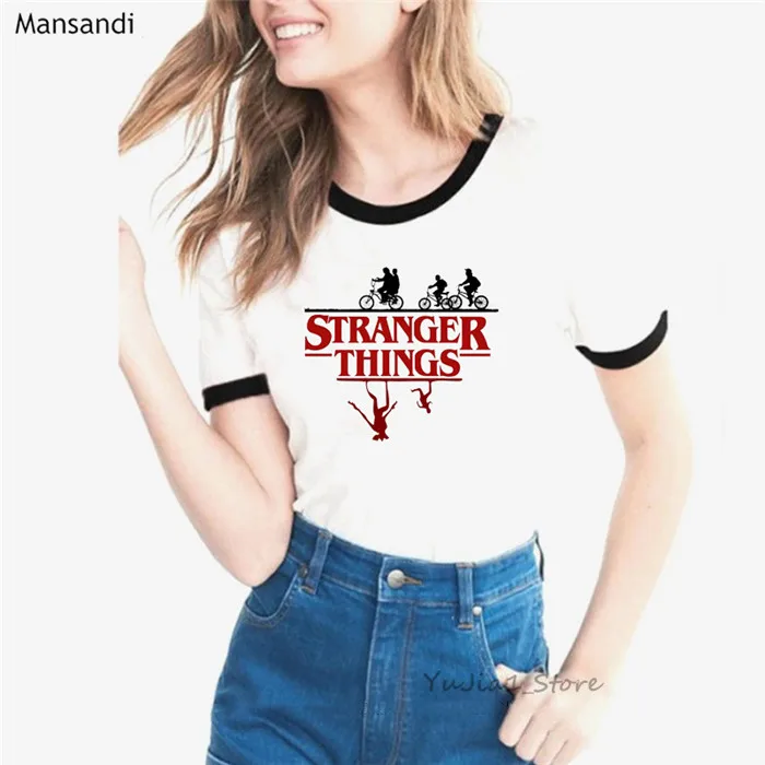 Summer stranger things 3 t shirt graphic tees women funny shirt femme Upside Down Eleven Tshirt summer top female t-shirt - Color: Y70209 B