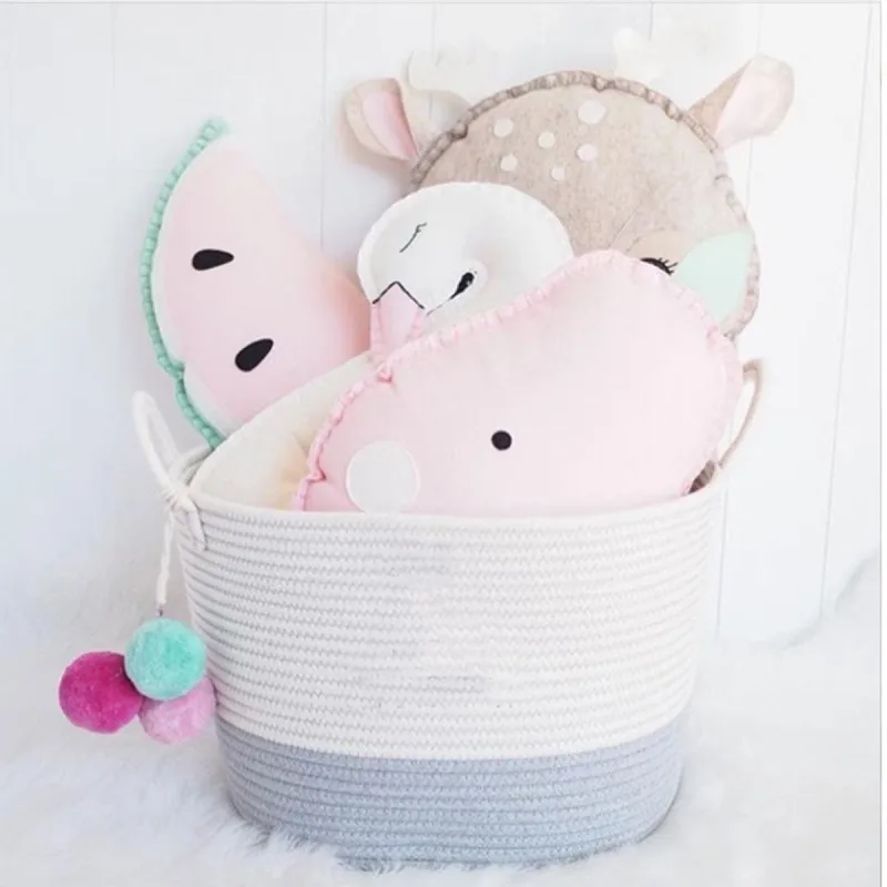 Японская корзина для хранения игрушек тканевая складная мусора коробка