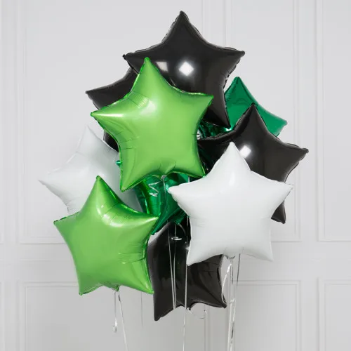 10 шт. детский душ Globos 18 дюймов Белый розовое золото Звездные гелиевые фольгированные шары Девочка День рождения 1st вечерние Принадлежности Декор чистый цвет - Цвет: black white green