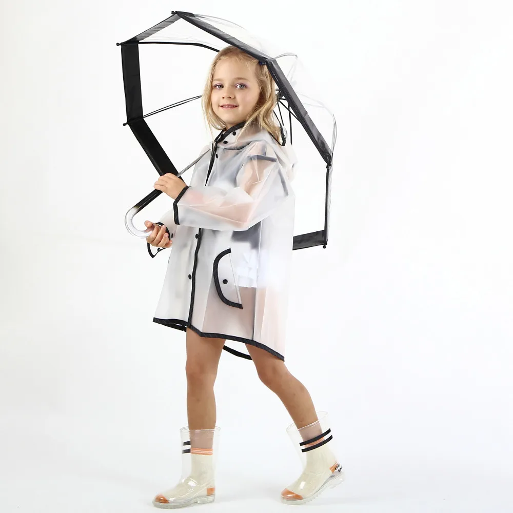 Kids Boy Girl Raincoat Rain Jacket Transparent Lightweight Rainwear Slicker kids boys clothes rainning 0305 | Детская одежда и