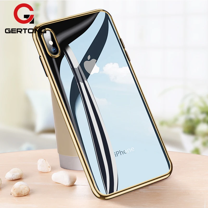 Мягкий чехол из ТПУ с покрытием для телефона iPhone X XR XS Max 7 8 6S 6 Plus SE 5S 5 прозрачный