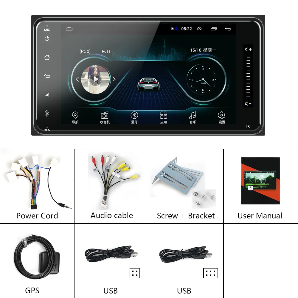 Camecho Android 8 1 Автомобильный мультимедийный плеер 2Din Авто Радио Стерео gps