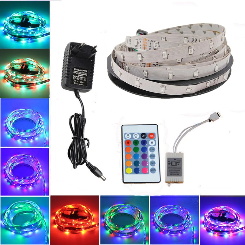 5M 10M RGB LED Strip SMD 2835 DC12V LED String Tape Ribbon + IR Remote Controller + 12V 3A 5A EU UK Adapter for Christmas
5M 10M RGB LED Strip SMD 2835 DC12V LED String Tape Ribbon + IR Remote Controller + 12V 3A 5A EU UK Adapter for Christmas