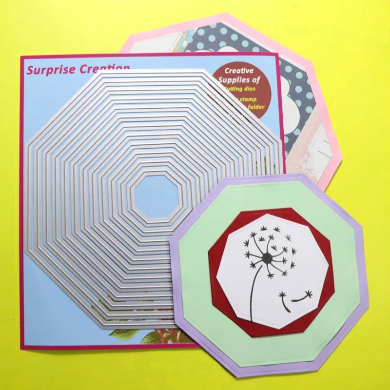 Large Cutting Dies Plain Octagon Scrapbook Cardmaking DIY Paper Craft Metal Stencil Surprise Creation | Дом и сад