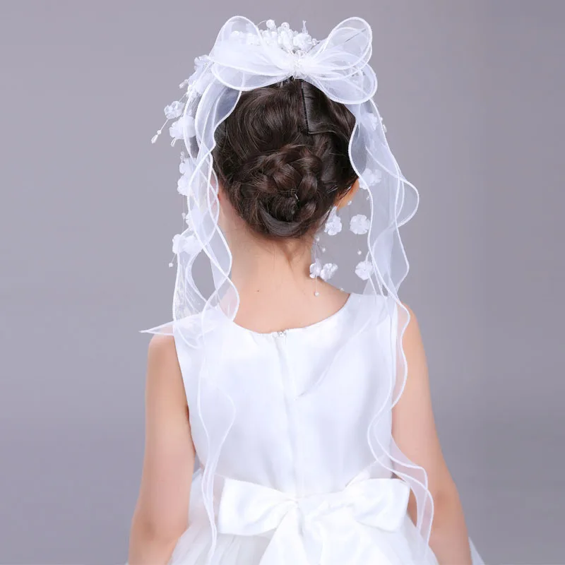 Свадебная заколка для волос с жемчугом девочек аксессуары белый головной убор бантом RKA183002 2020|hair accessories