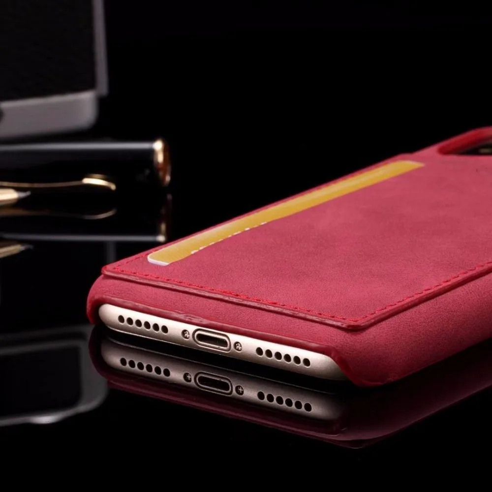 Slim Card Hook PU Leather Hard back Cover Case For iphone 11 Pro Max XS XR X 8 7 6 6s Plus Phone Protect Shell | Мобильные телефоны