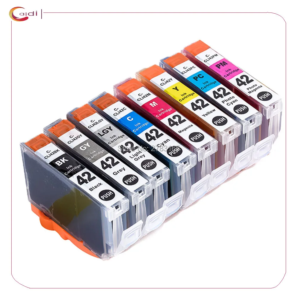 (8-Pack K C M Y PC PM LGY) чернильные картриджи совместимы для Canon PIXMA Pro-100 принтера CLI-42 |