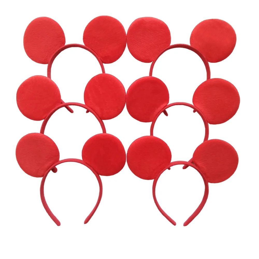6 шт. Минни/Микки уши Сплошной Красный Банданы для мужчин Обувь мальчиков и