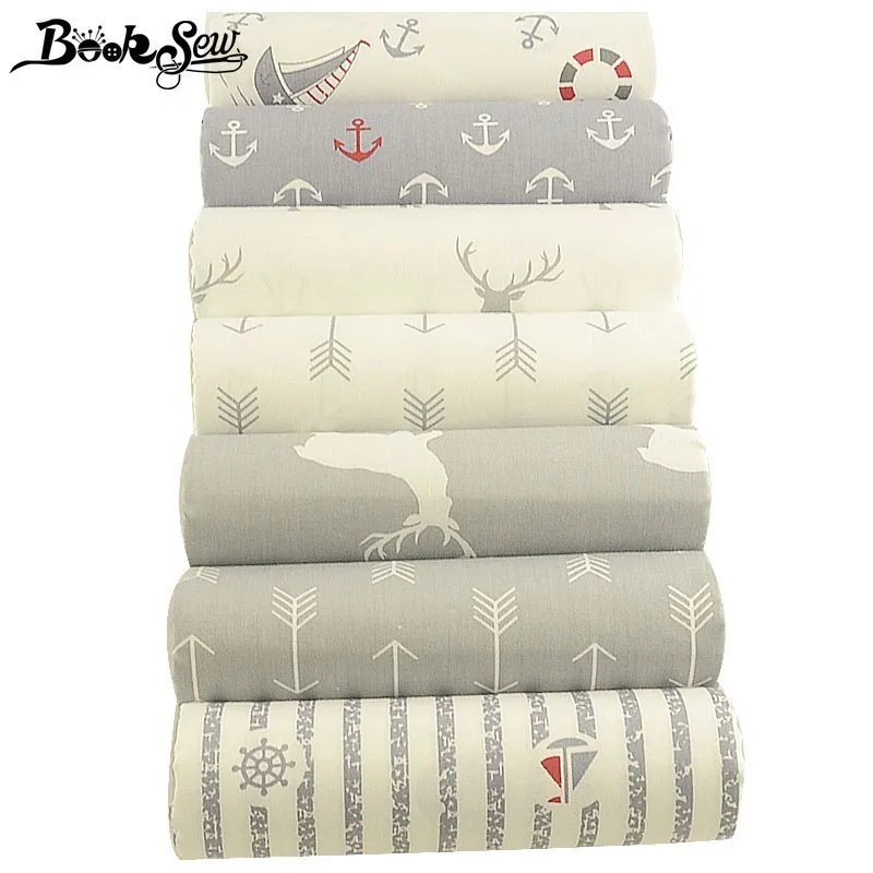 Booksew 100% хлопчатобумажная ткань Telas Por Metro Серия 6 шт. 40 см x 50 окрашенные стеганые