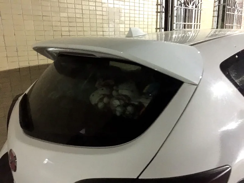 MPS style real Carbon Fiber/Primer unpainted FRP Car rear Roof Spoiler double Wing For Mazda 3 M3 Hatchback | Автомобили и