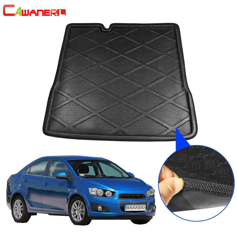 

Cawanerl Car Tail Trunk Mat Floor Boot Tray Liner Rear Cargo Carpet Mud Kick Luggage Pad For Chevrolet Aveo T300 Sedan 2011-2015