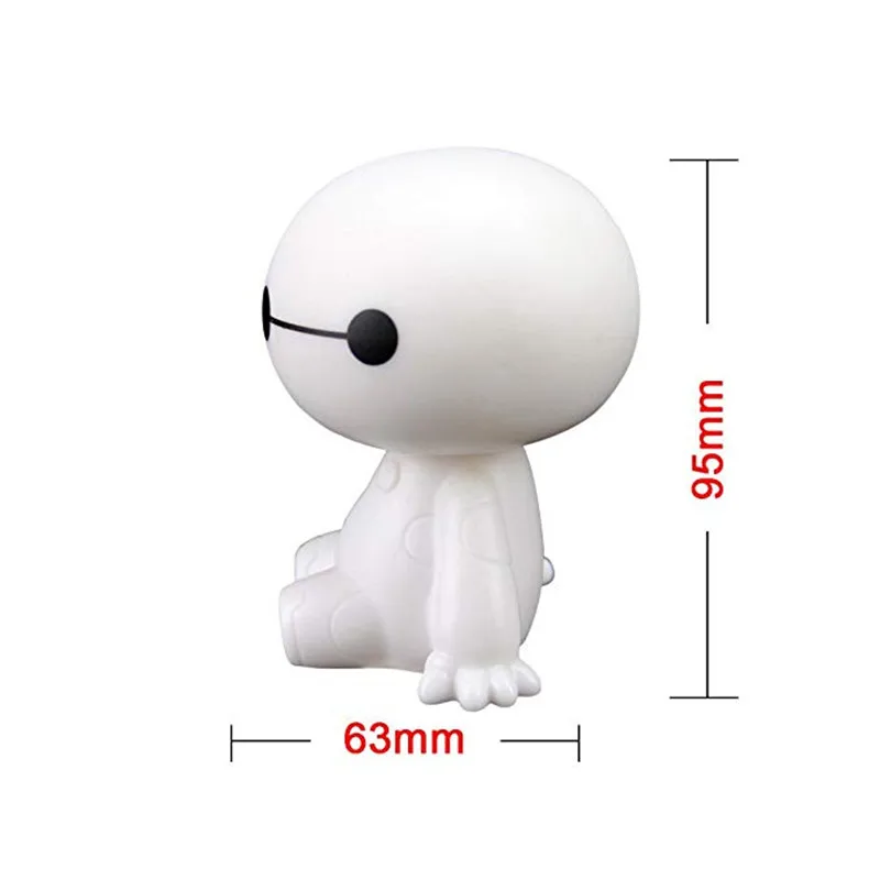 Мультяшный пластиковый робот Baymax с качающейся головой, Автомобильные украшения, автомобильные интерьерные украшения, большие игрушки в виде героев, украшение для автомобиля#2