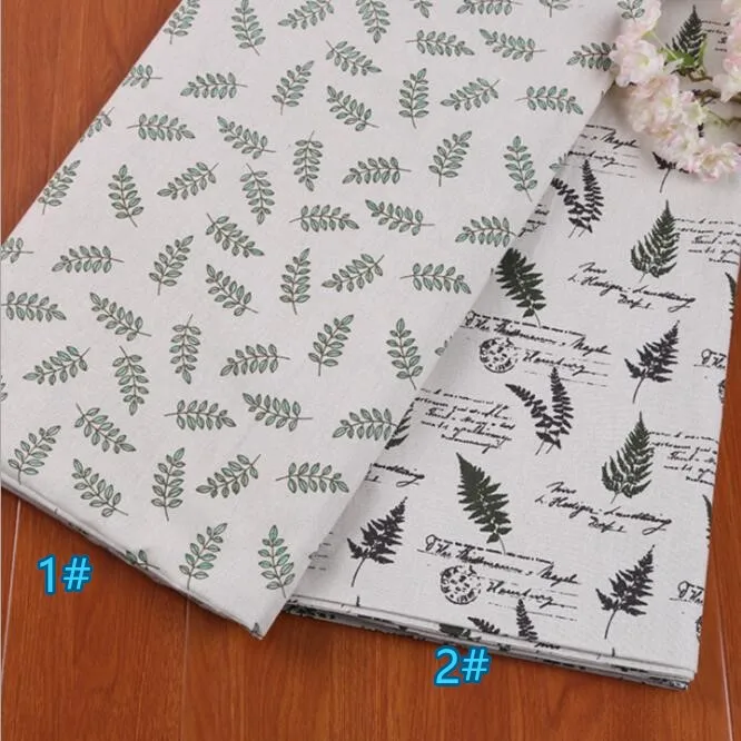 

150cm X 50 cm Leaf pattern printed cotton linen fabric for tablecloths and curtains cushions decorative cloth fabric