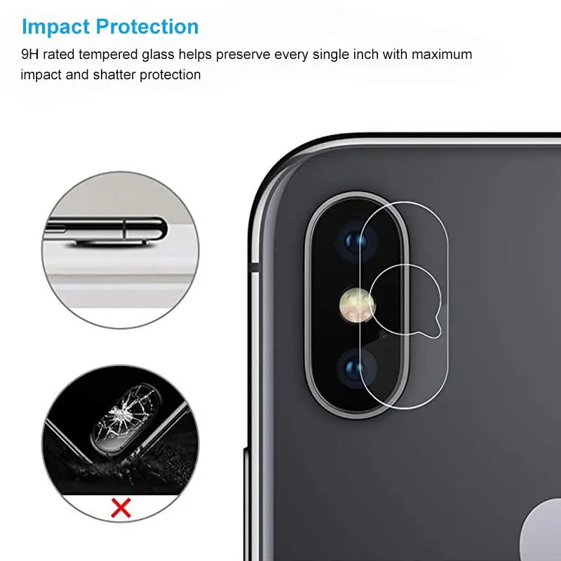 2 шт. для iPhone Xs Max Защита объектива камеры Закаленное стекло пленка прозрачная