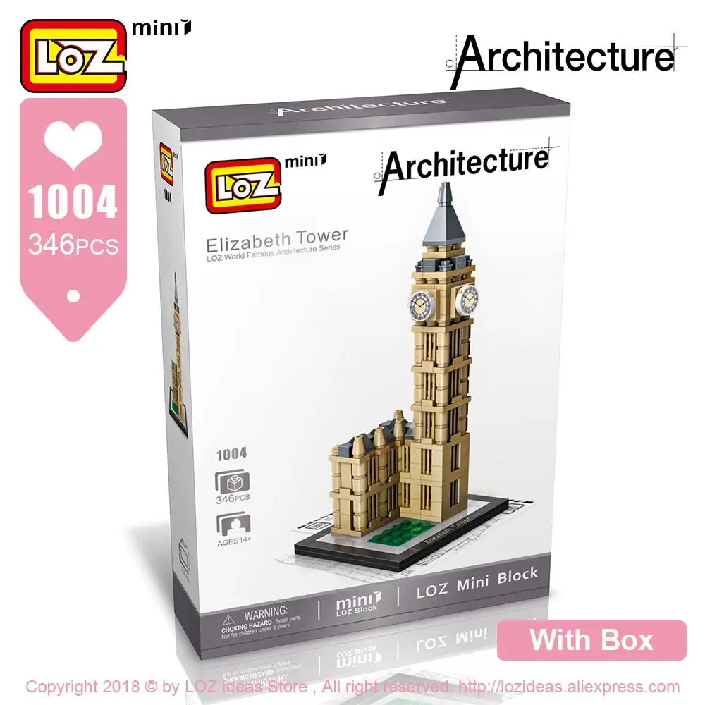 1004 With Box Лоз мини-блоки наборы архитектурных моделей Diy строительные блоки игрушки Всемирно известная архитектура s вилла модель блоки светящийся кирпич - Цвет: 1004 With Box