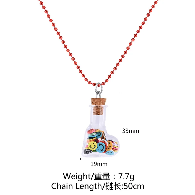 2017 креативное фруктовое ожерелье Хрустальное стекло в форме сердца бутылки